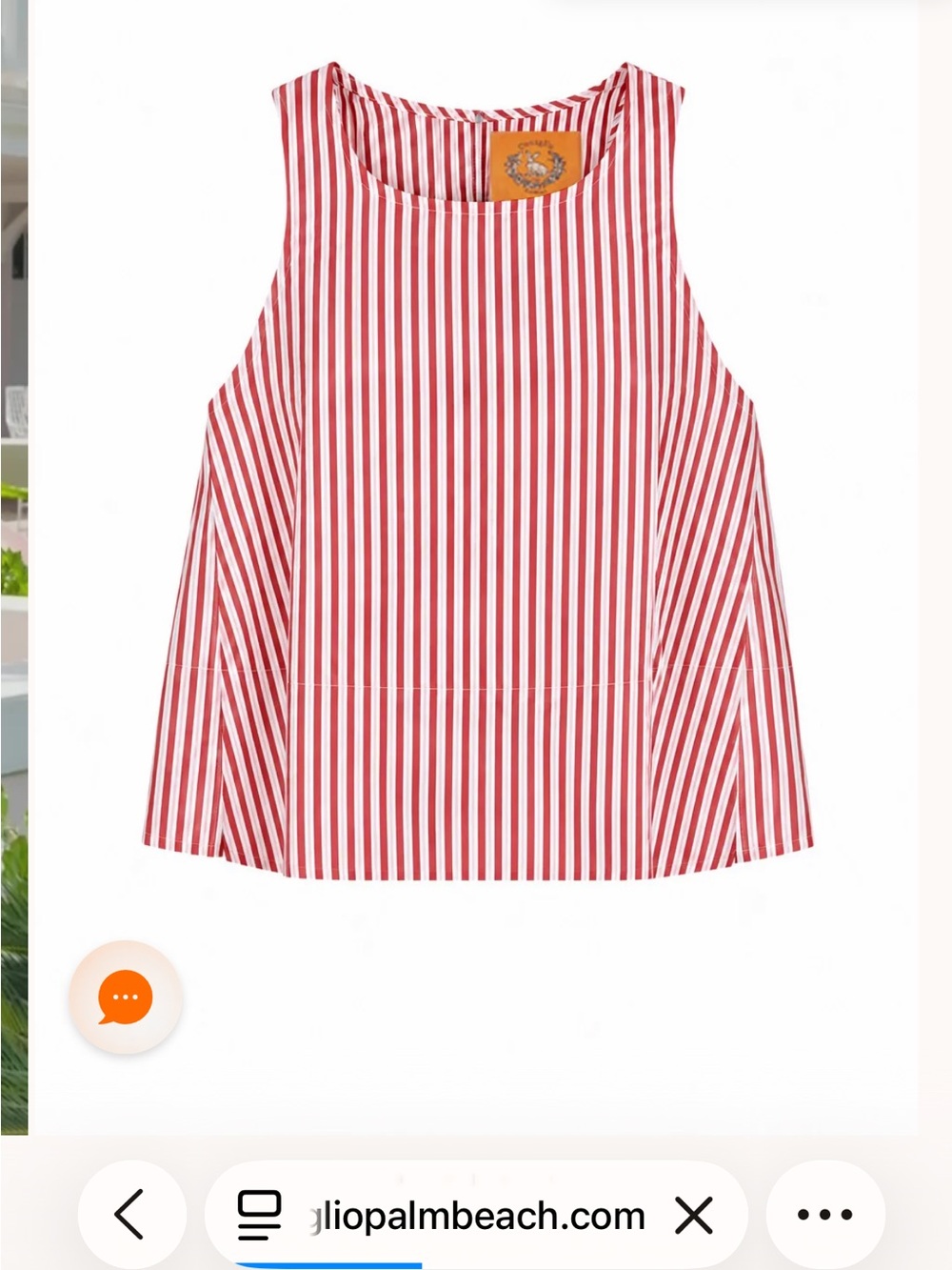 Girls Red & White Striped Sleeveless Tank Top
